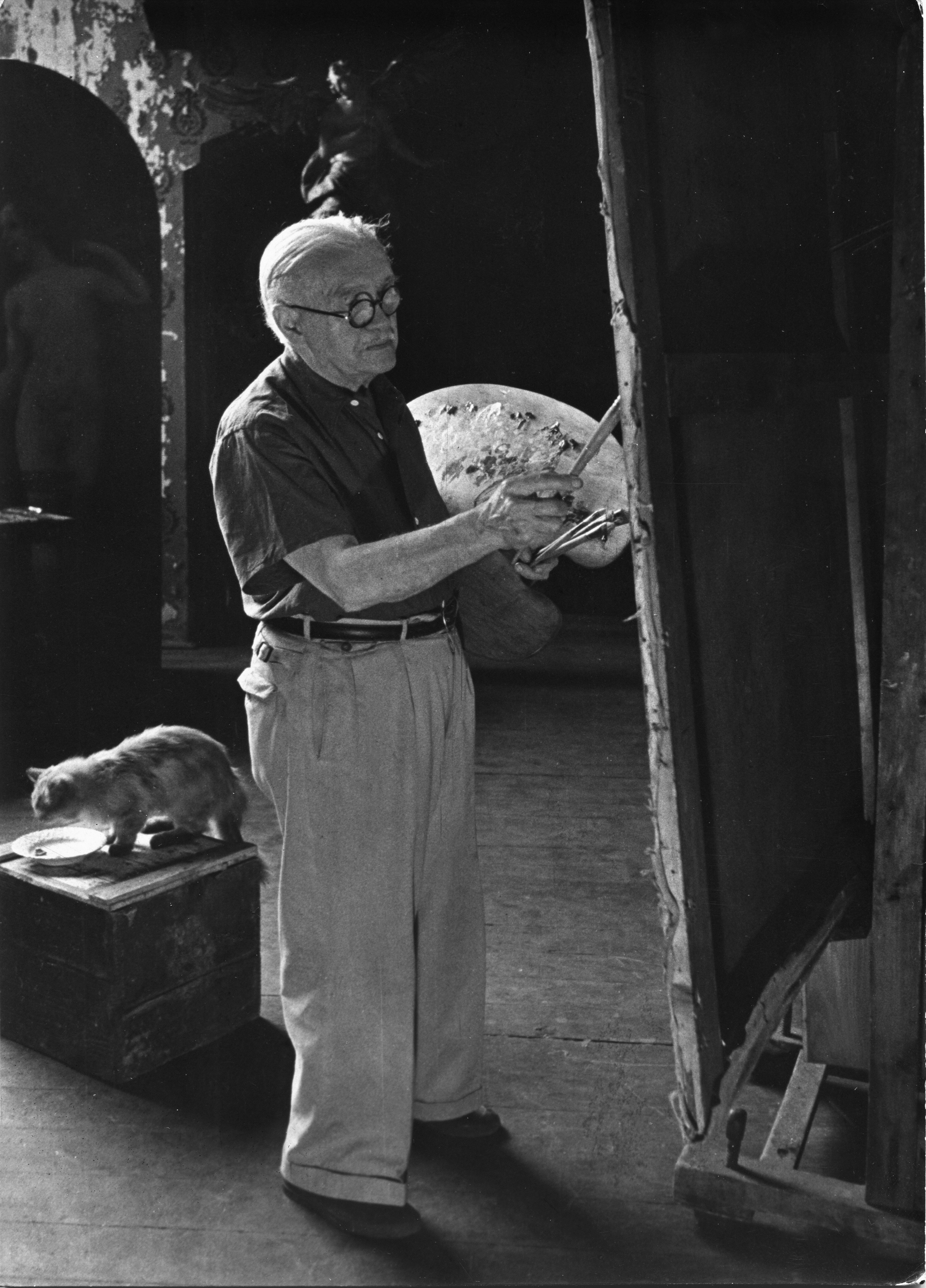Műtermében, 1949