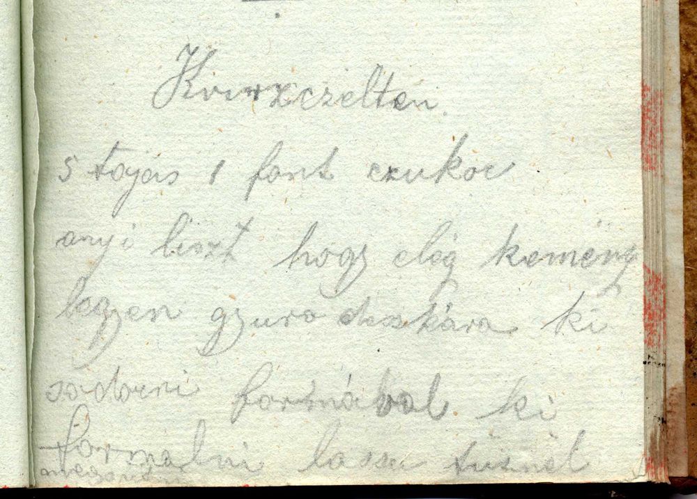 Kvircedli recept 1895-ből